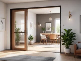 Billiga pardörrar inomhus gör hemmet ljusare och större illustration